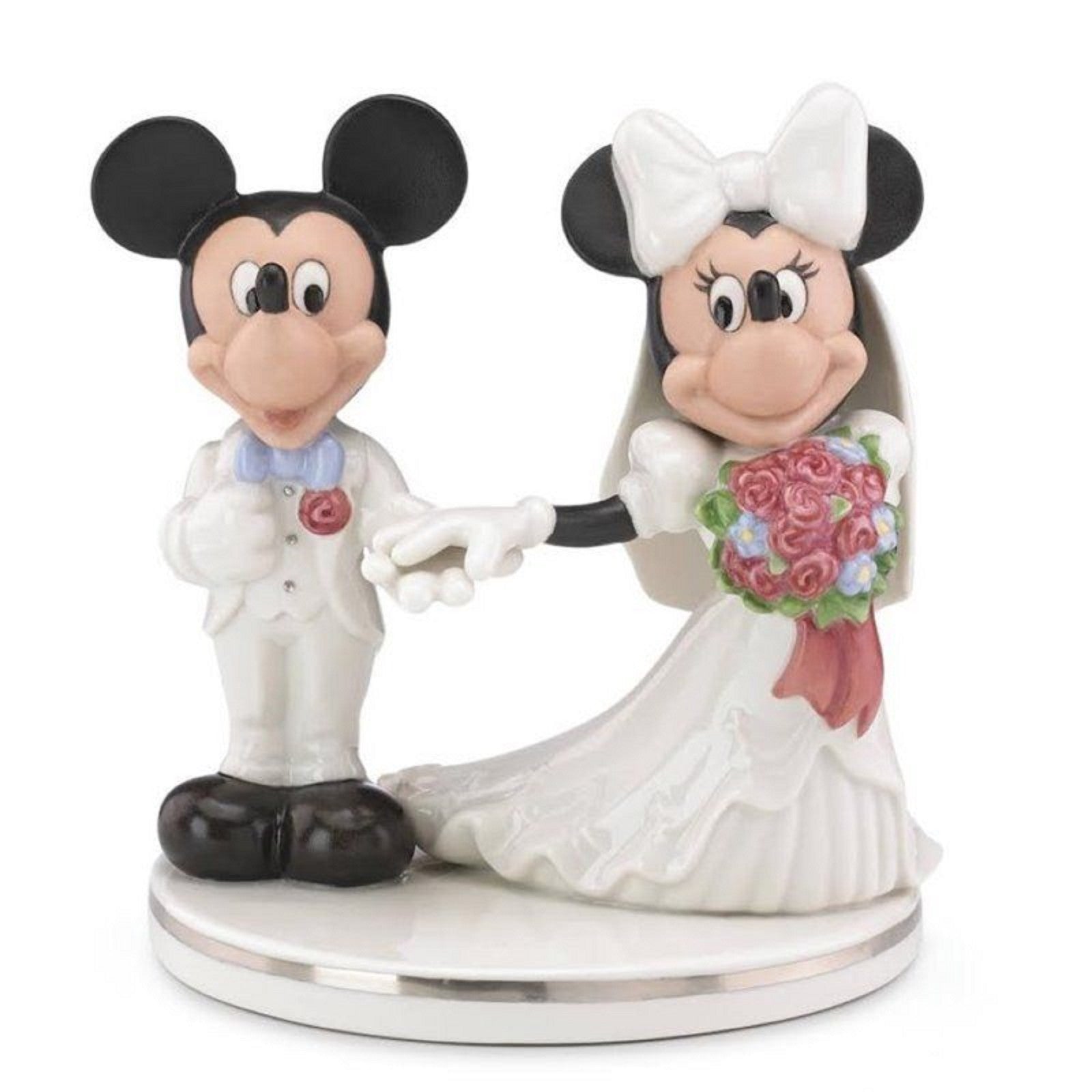 Lenox Disney Mickey & Minnie Mouse Wedding Cake Topper Figurine Bride Groom NEW0