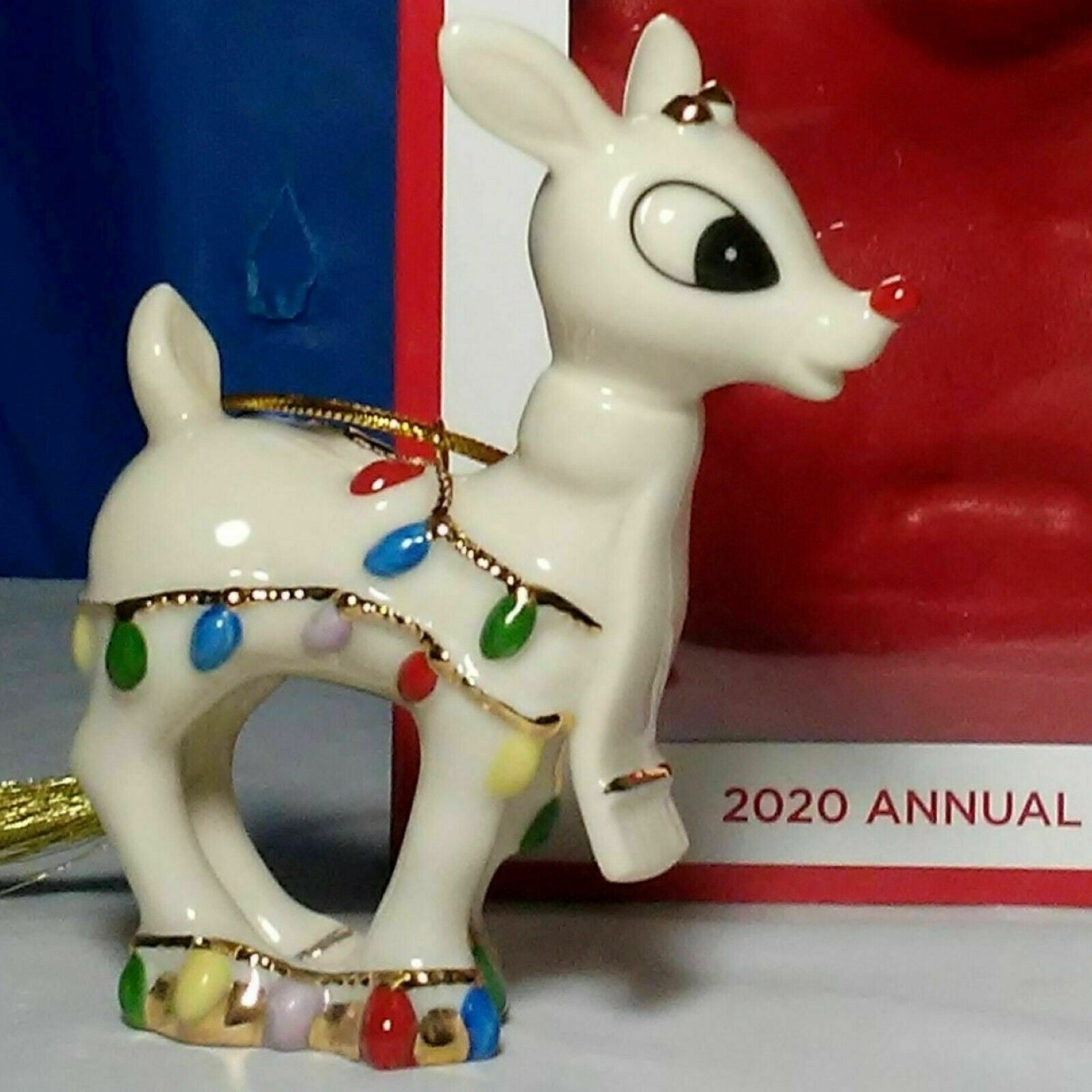 Lenox 2020 Rudolph's Christmas Glow Ornament Figurine Red Nosed Reindeer NEW2