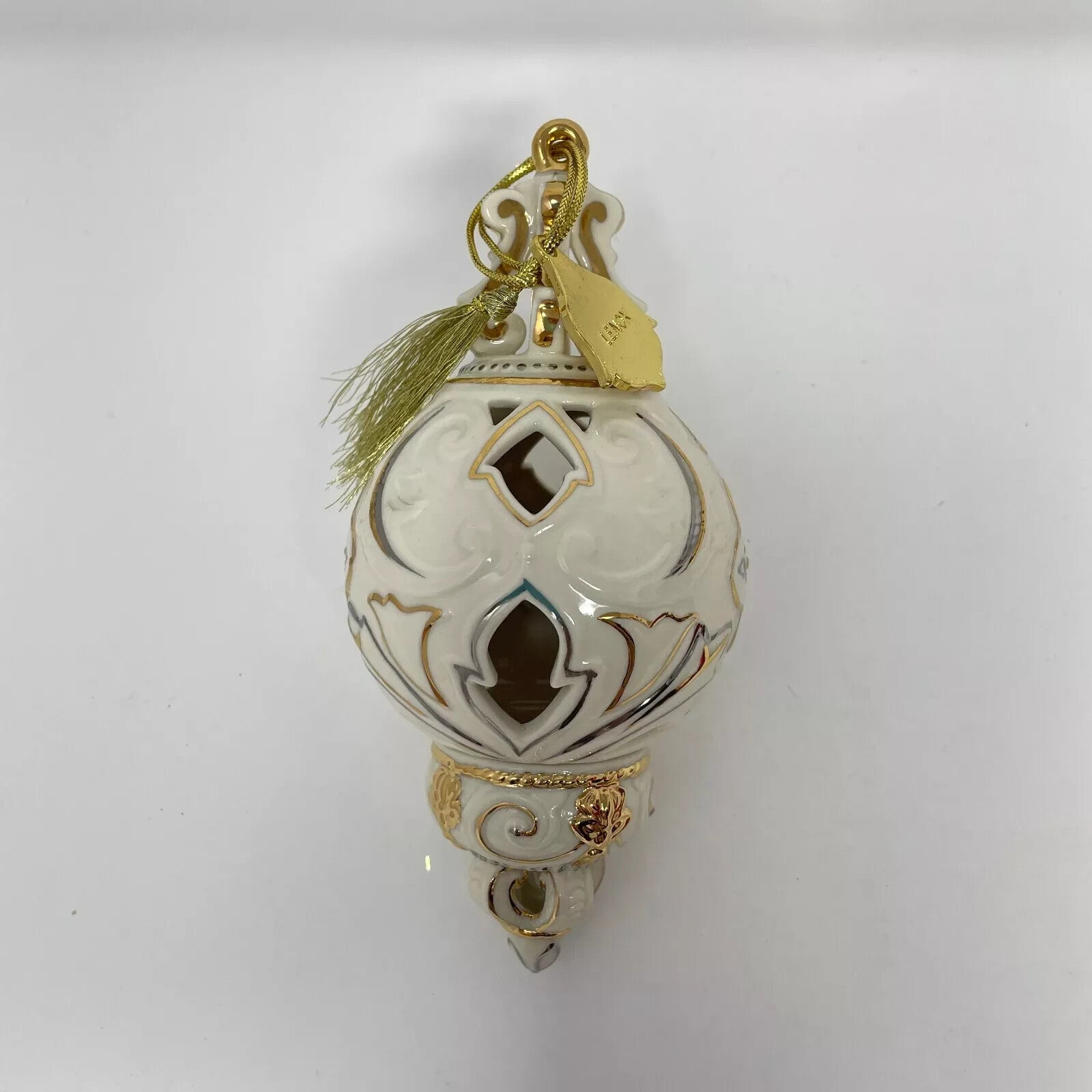 Lenox 2017 Ivory Spire Pierced Ornament Annual Gold Accents Christmas Gift NEW1
