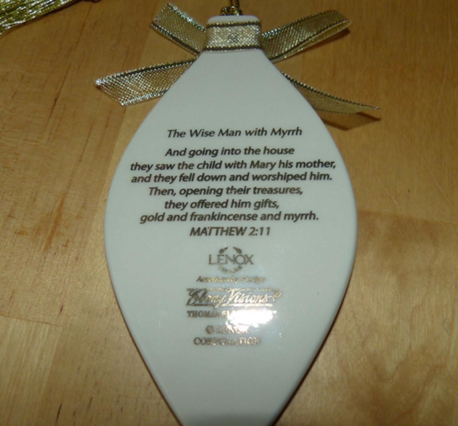 Blackshear Wiseman King Balthazar Ornament With Myrrh Ebony Lenox Christmas NEW2