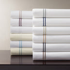 Sferra Grande Hotel Ivory Standard Sham Ivory Stripes Cotton Percale Italy NEW4