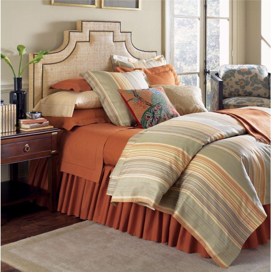 Sferra Blake King Shams 2 Egyptian Cotton/Linen Jacquard Stripes 600TC Italy NEW5