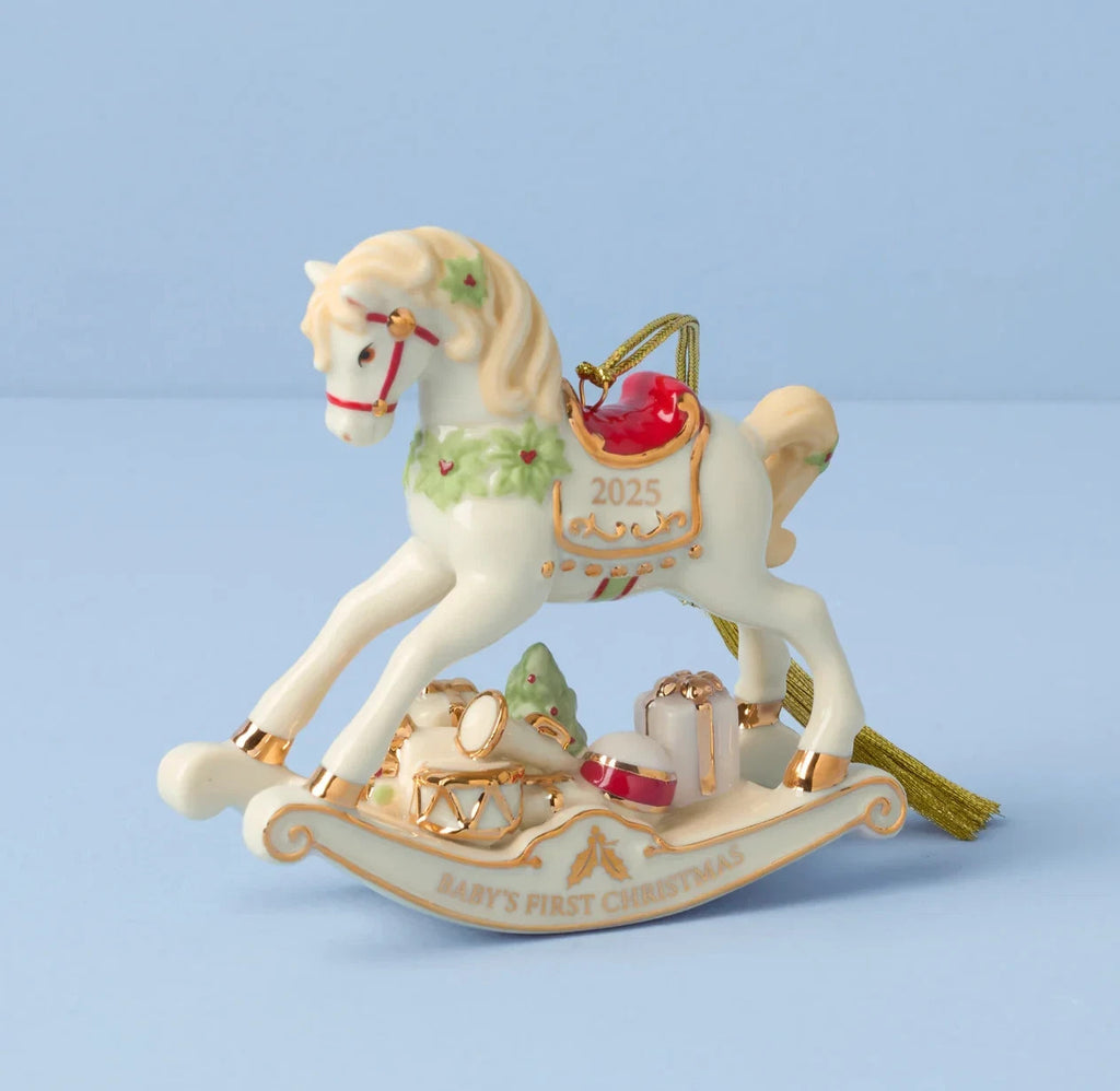 Lenox 2025 Rocking Horse Ornament Baby's 1st Christmas First Gift Vintage NEW3