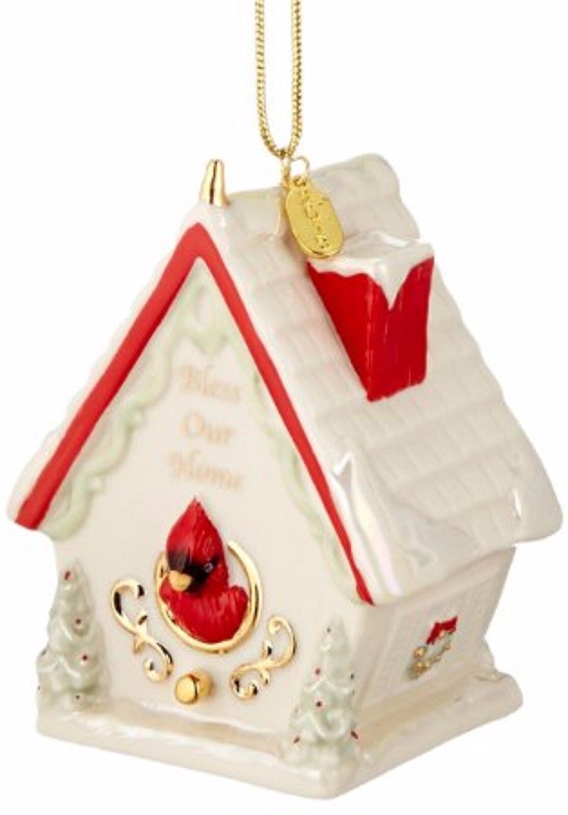 Lenox 2015 Bless Our Home Ornament Annual Birdhouse Christmas Cardinal Gift NEW1