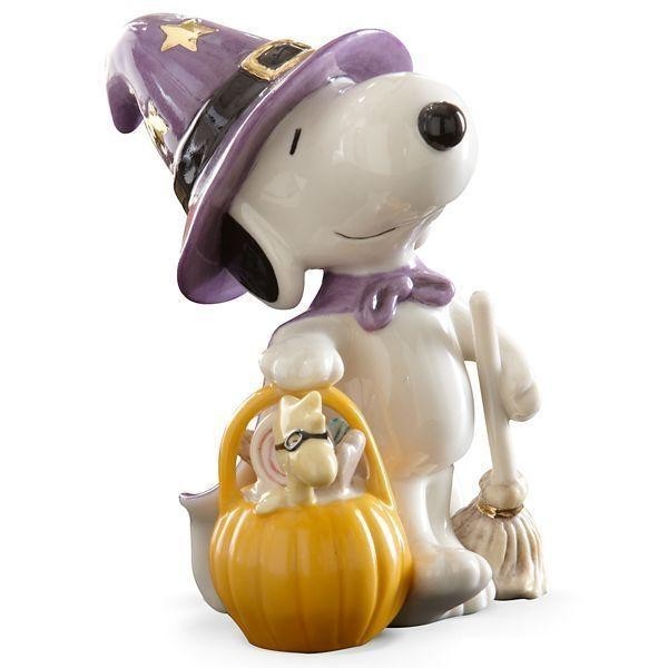 Lenox Peanuts Halloween Witch Snoopy Figurine  Woodstock Bewitching Treats  NEW1