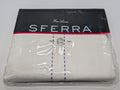 Sferra P Som Ivory Queen Flat Sheet Lilic Pick Stitch Egyptian Cotton Italy NEW0