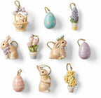 Lenox Easter Celebration Mini Ornament Set of 10 Eggs Bunnies Basket Flowers New0