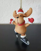 Lenox Moose Ornament Set of 3 Skating Snowball Fun Winter Antics Christmas NEW3
