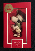 Lenox Peanuts Christmas Caroling With Snoopy Figurine Ornament Woodstock Dog NEW3