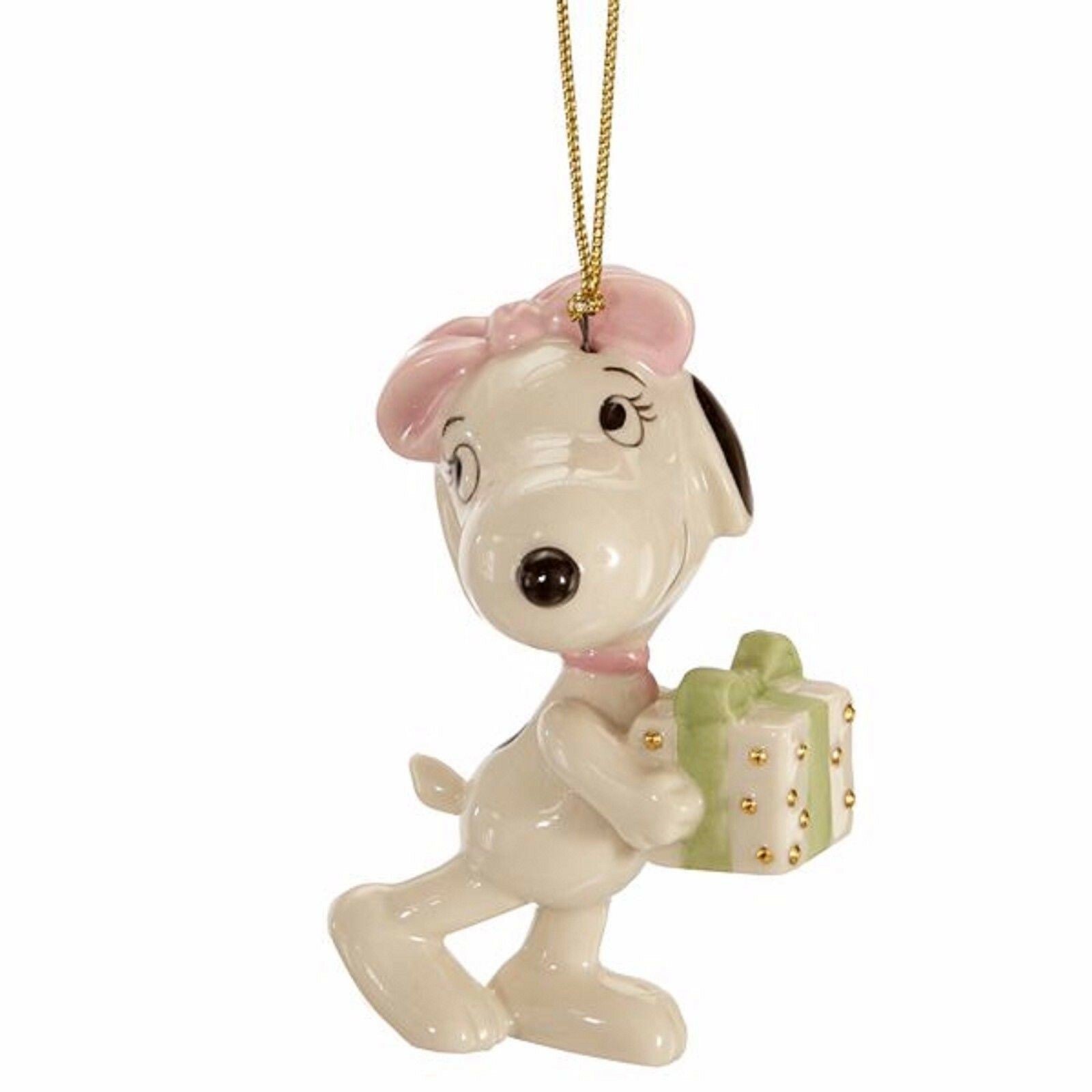 Lenox Peanuts Belle's Christmas Surprise Ornament Snoopy's Sister Beagle Dog NEW0