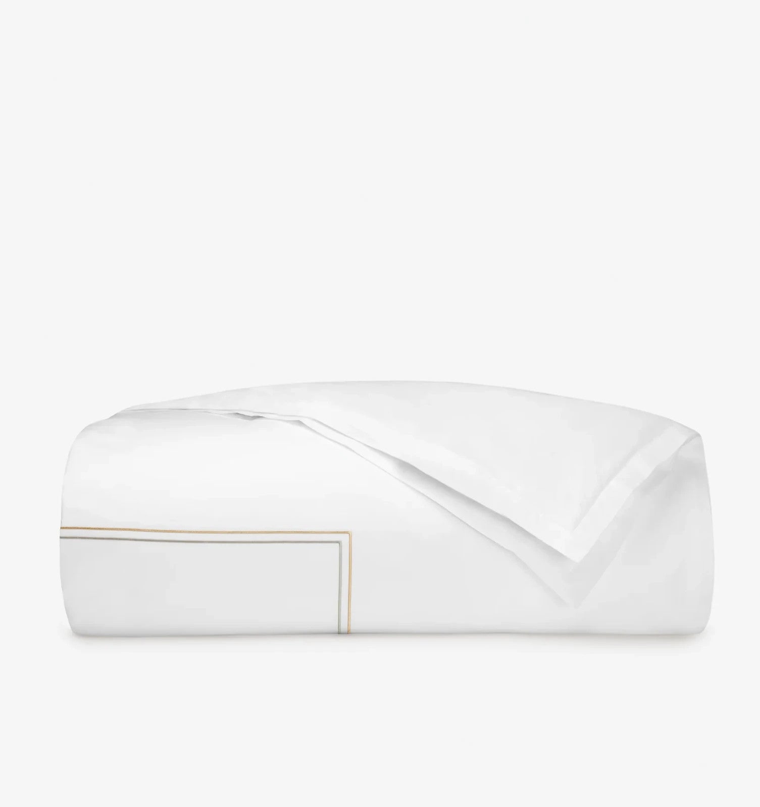 Sferra Squillo White Twin Duvet Platinum Satin Stitch Embroidery Youth Italy NEW3
