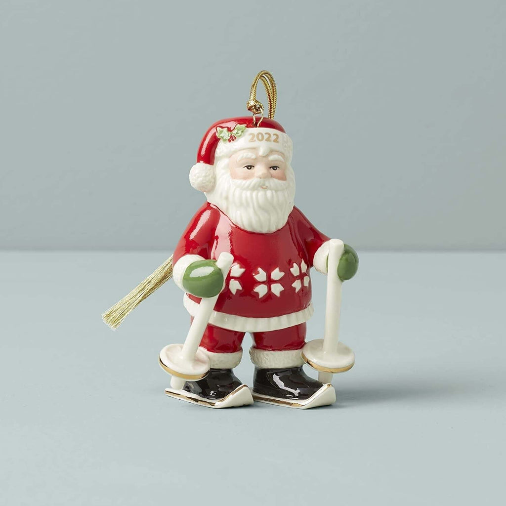 Lenox 2022 Santa Figurine Ornament Annual On Skis Wooly Warm Christmas Gift NEW2