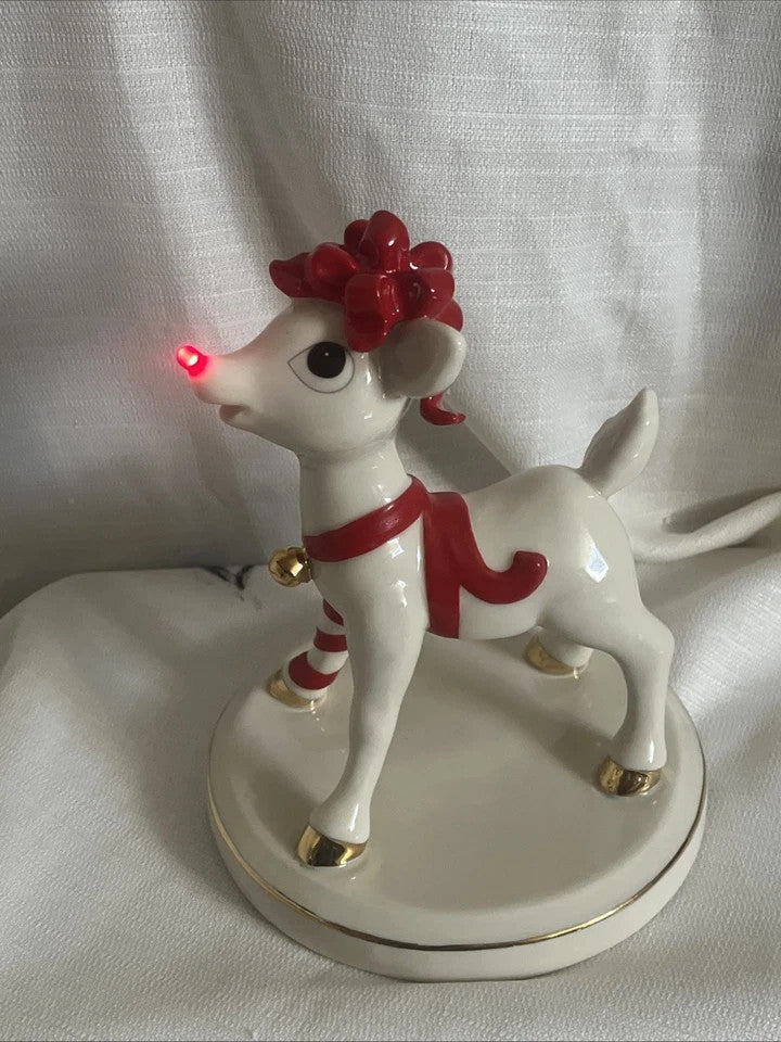 Lenox Rudolph The Red Nosed  Reindeer Lighted Figurine 50th Christmas LED LE NEW4