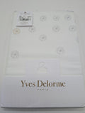 Yves Delorme Neige King Flat Sheet Embroidered Snowflakes Egyptian Cotton LE NEW0