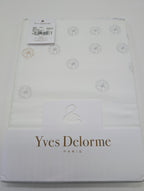 Yves Delorme Neige King Flat Sheet Embroidered Snowflakes Egyptian Cotton LE NEW0