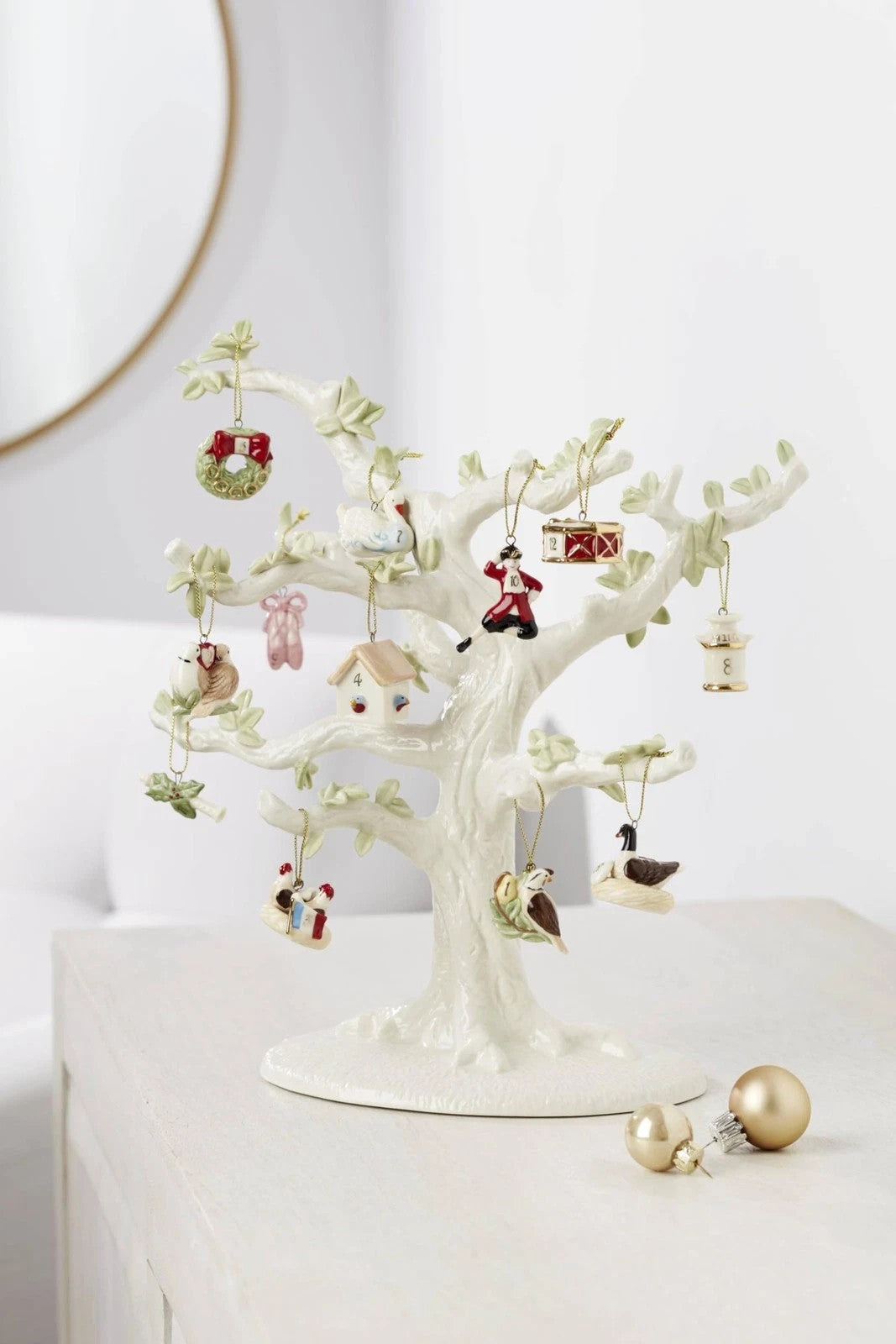 Lenox 12 Days Of Christmas Miniature Tree Ornaments Mini Twelve Set Swans NEW8