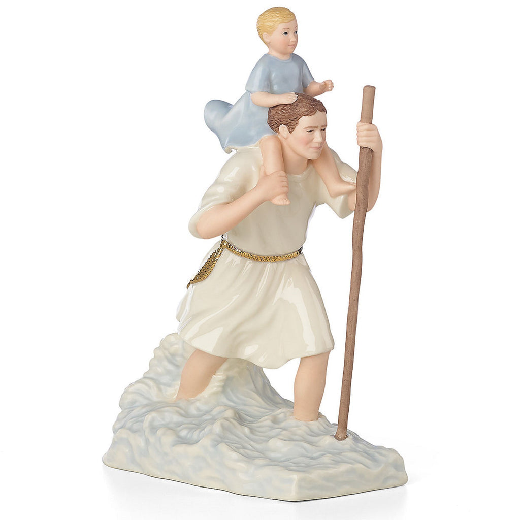 Lenox St Christopher Carrying Baby Jesus Figurine Patron Saint of Travelers NEW0