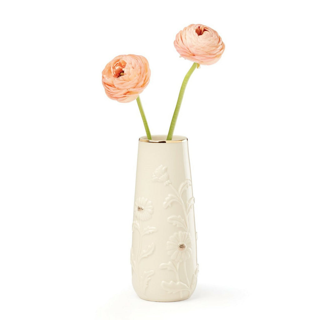 Lenox 2020 Daisy Mother's Day Vase Ivory Gold High Relief 8.5" Final Edition NEW2