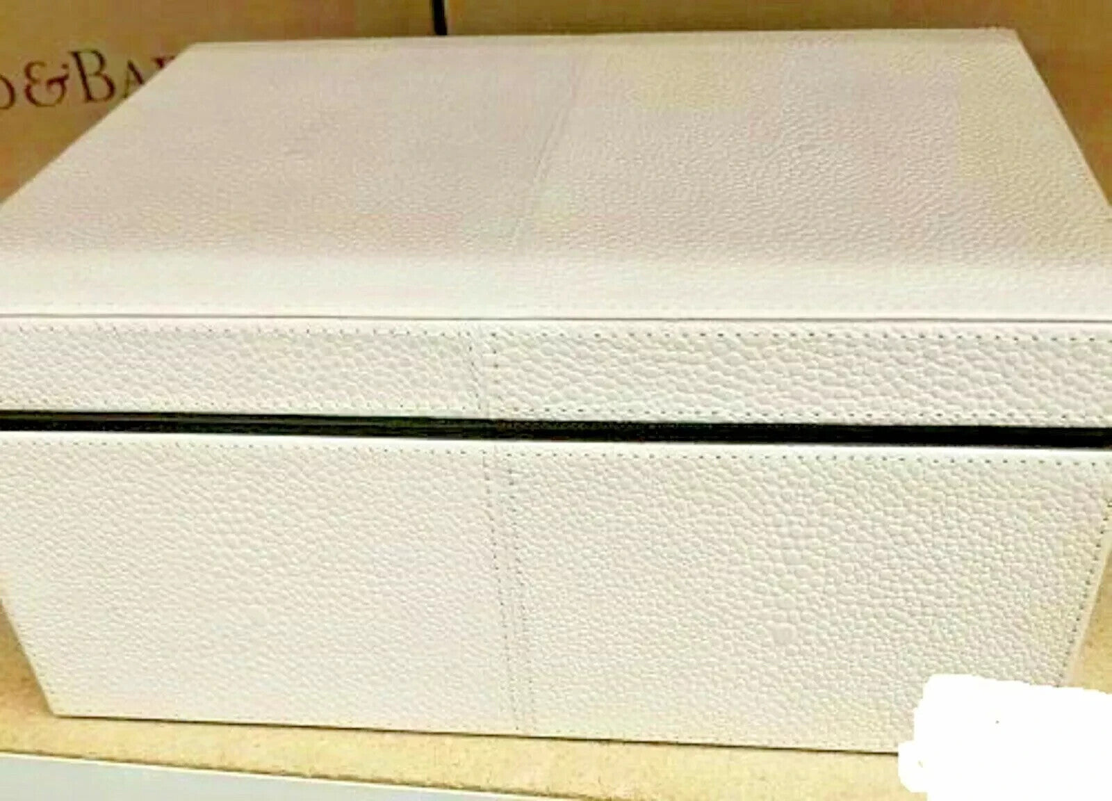 Reed & Barton Melrose Beige Jewelry Box Shagreen Leather Section Suede Tray NEW1