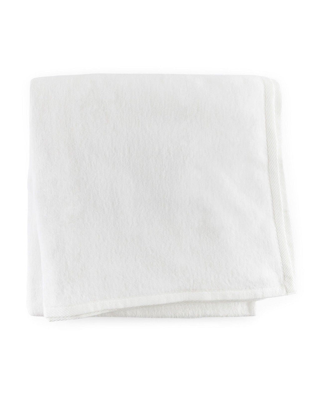 Sferra White Twin Plush Blanket Combed Cotton Home Collection Soft Portugal NEW4