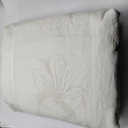 Yves Delorme Nymphe White Counterpane Reverses Feathery Embroidered Jacquard NEW10
