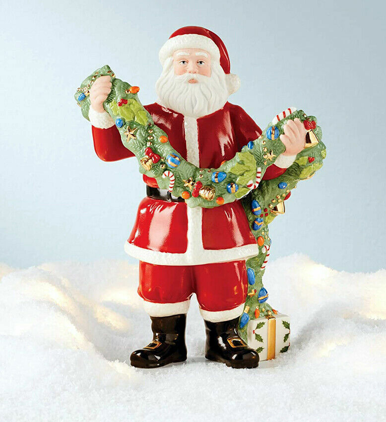 Lenox 2020 Santa Figurine Deck The Halls Decorating With Garland Christmas New3