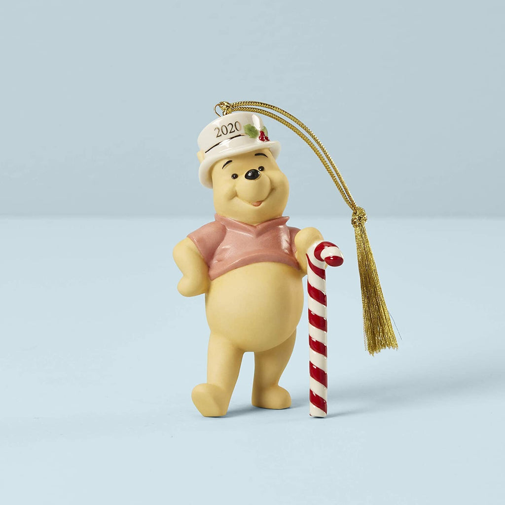 Lenox Disney 2020 Winnie The Pooh Figurine Ornament Christmas Cheer Cane NEW4