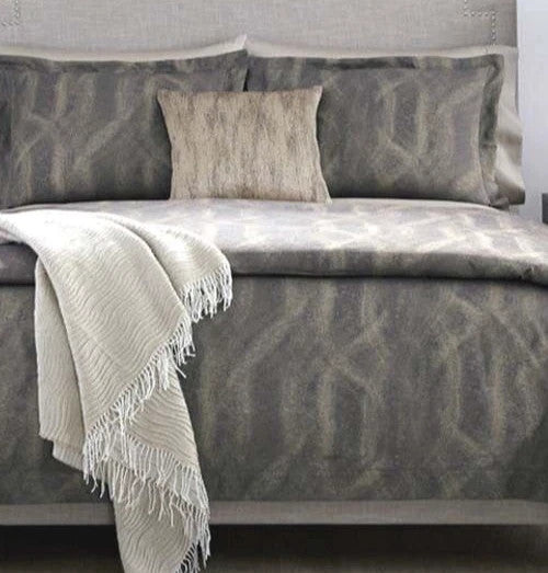 Sferra Belardo Indigo King Duvet Sham Set 3PC Cotton Sateen Jacquard Italy NEW0