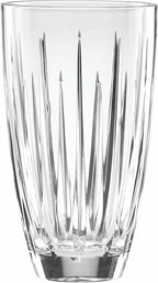 Reed & Barton Crystal Soho Flower Vase 10" Tapered Vertical Cuts Clear Gift NEW0