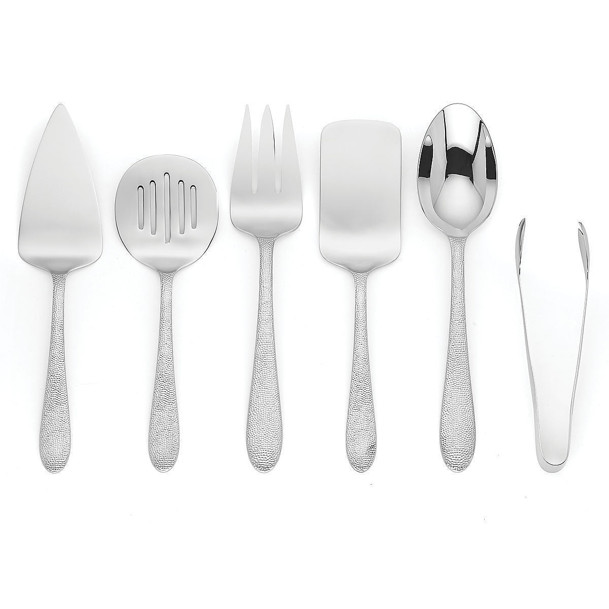 Lenox Garvey Serving Utensil Set 6PC Hostess Flatware Hammer 18/10 Stainless NEW0