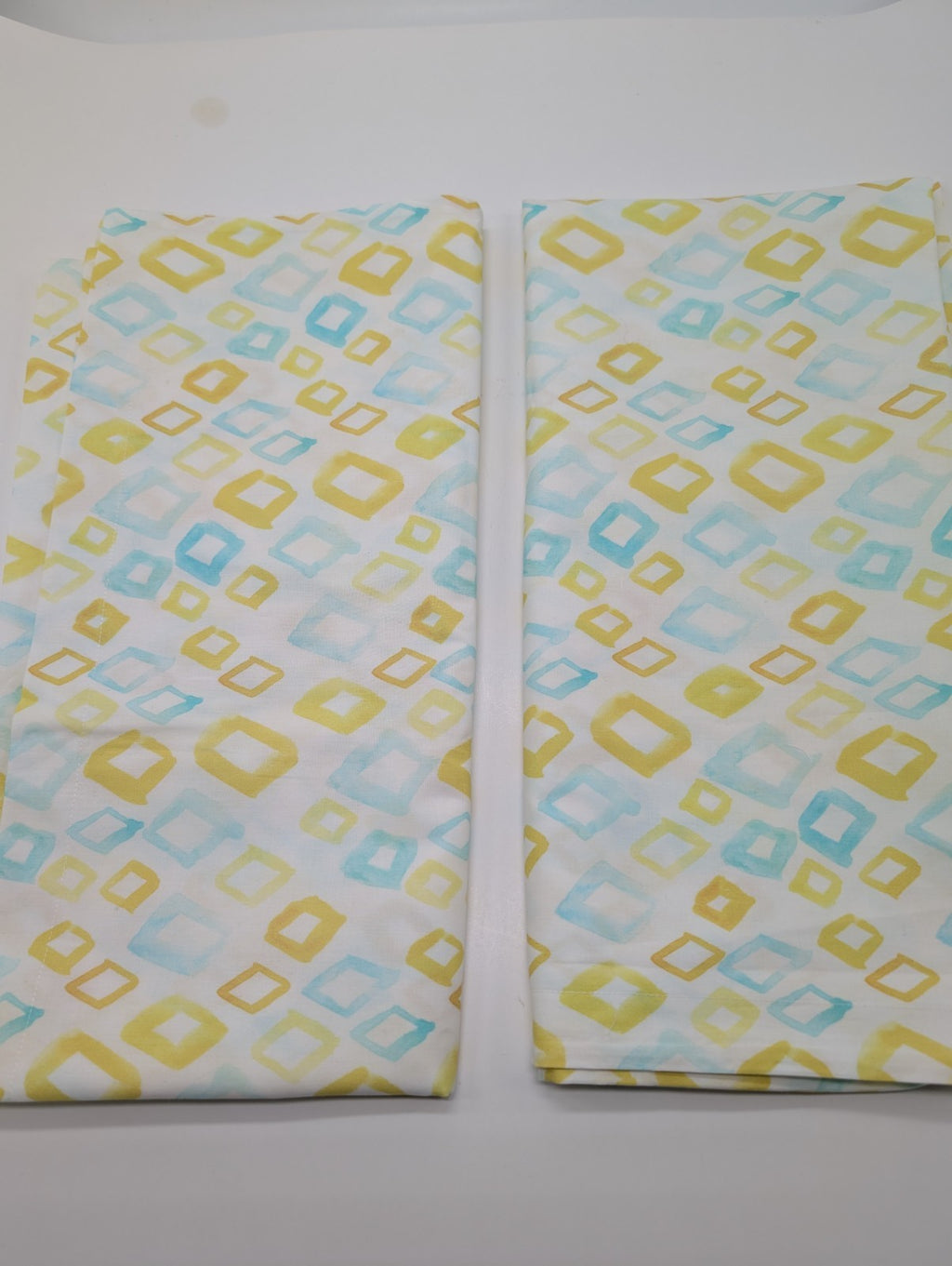 Sferra Geometrico Queen Duvet Set 3PC Aqua Yellow Diamond Percale Print Italy Ne18