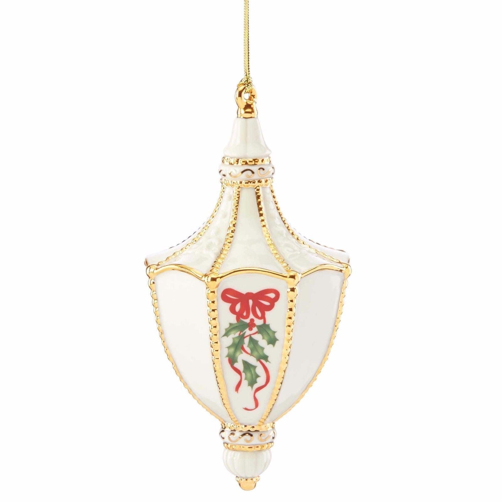 Lenox 2015 Annual Holiday Orb Ornament Holly Berries Gold Accents Christmas NEW0