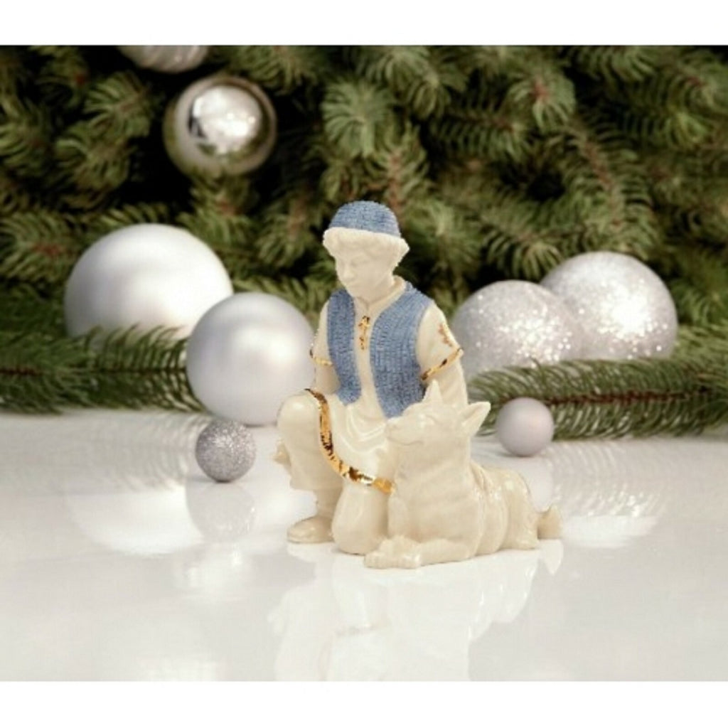 Lenox First Blessing Shepherd Boy With Sheep Dog Figurine Nativity Porcelain NEW2