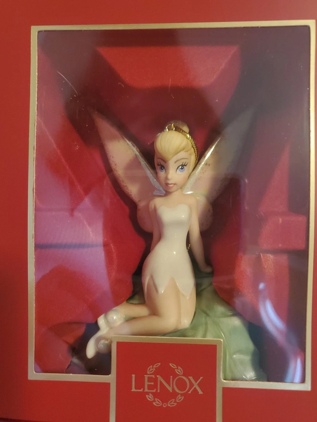 Lenox Disney 2022 Tinkerbell Figurine Ornament Sitting Pretty Leaf Christmas NEW7