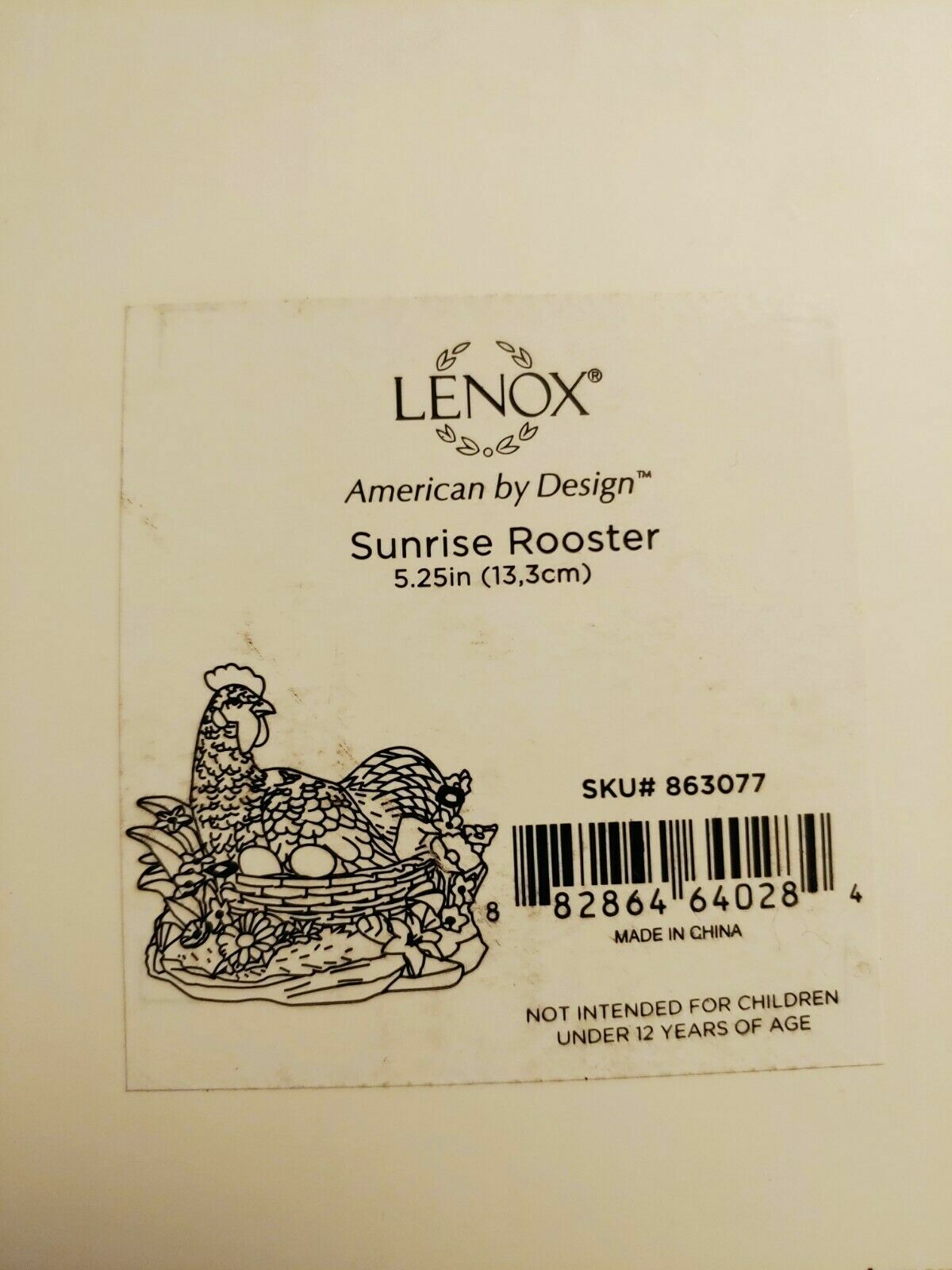 Lenox Spring Sunrise Rooster Centerpiece Figurine Easter Eggs Basket Flowers New1
