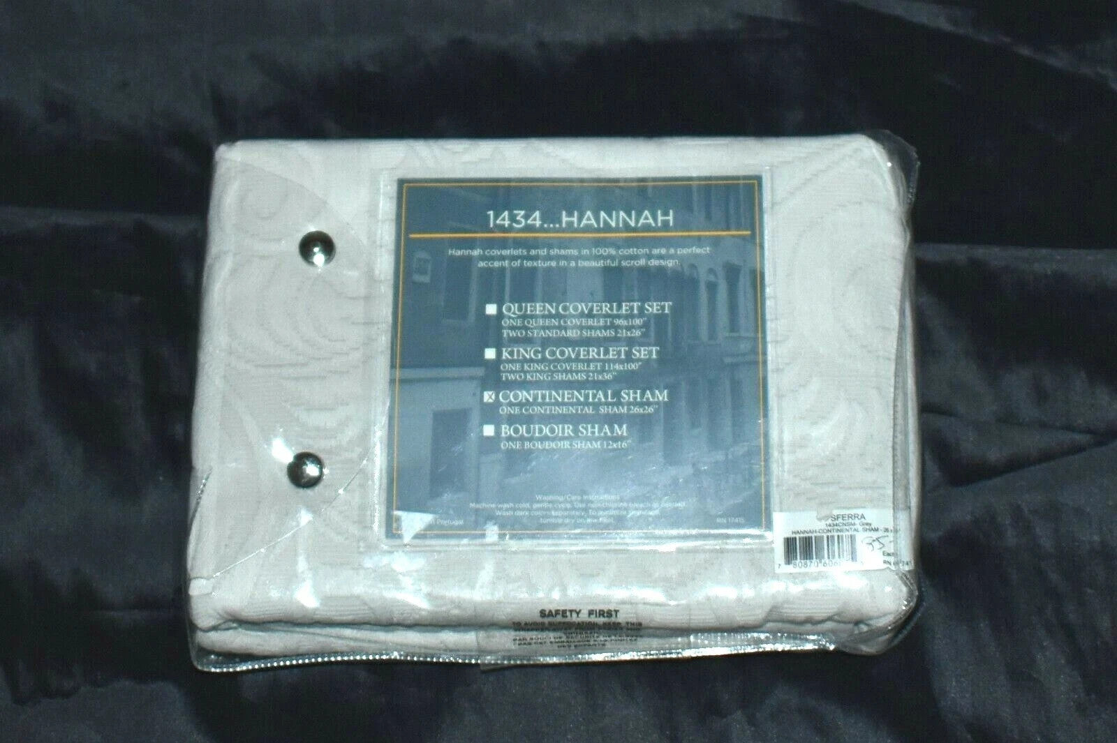 Sferra Hannah White Euro Continental Sham Scroll 100% Cotton Matelasse NEW6