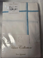 Yves Delorme Athena Queen Duvet Euro Set 3PC Aqua Stripes Egyptian Percale NEW5