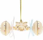 Lenox 2020 Baby's 1st Christmas Rattle Ornament First Ivory Gold Ribbon Gift NEW0