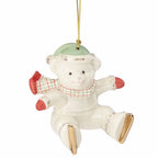 Lenox 2016 Teddy Bear Ornament Slip N Slide Ice Skating Christmas Annual NEW0