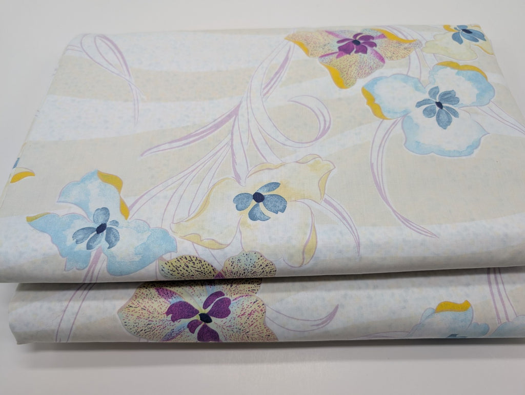 Yves Delorme Ondee King Duvet Multi Floral Print Cotton Percale Reversible NEW17
