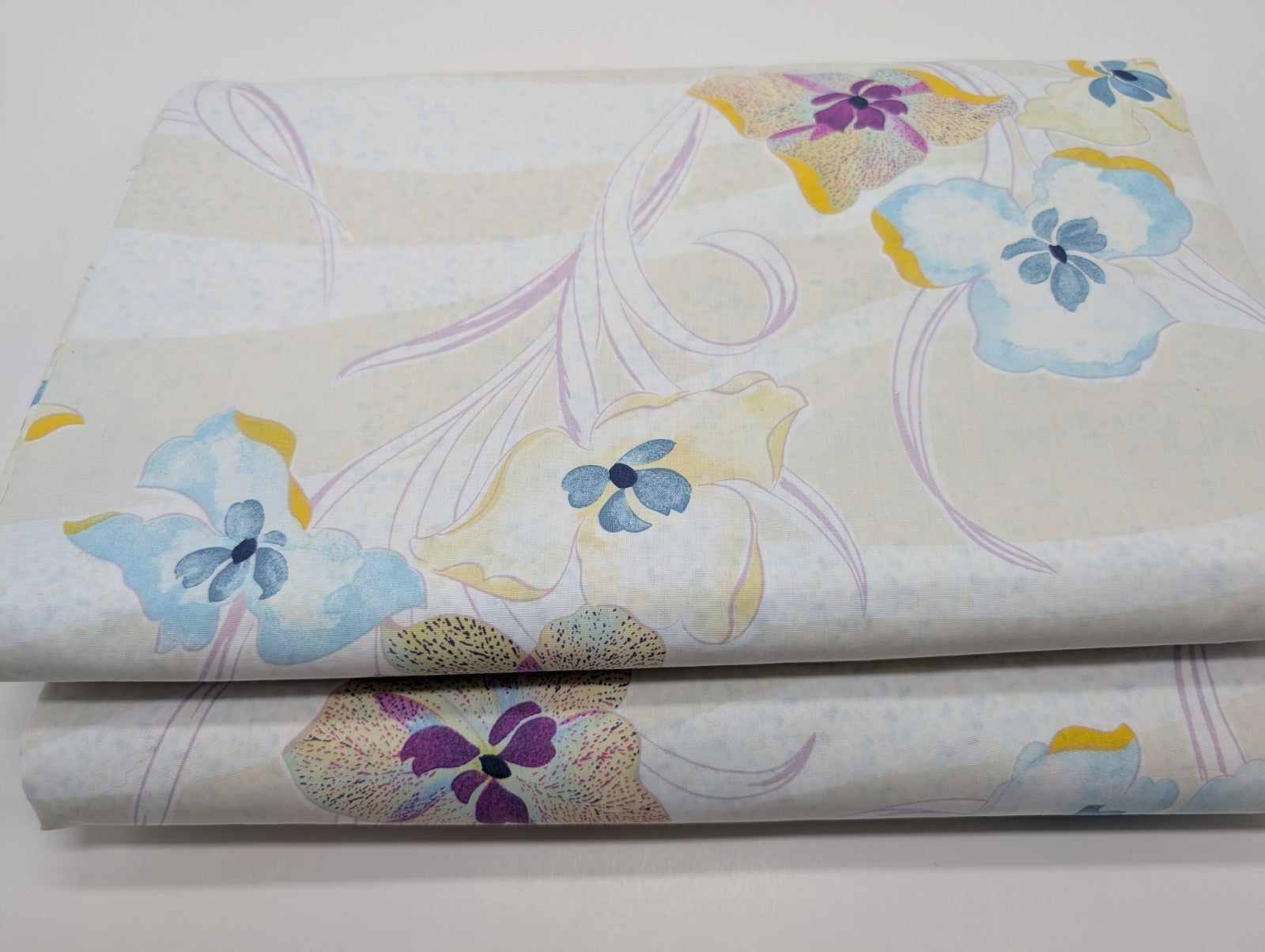Yves Delorme Ondee King Duvet Multi Floral Print Cotton Percale Reversible NEW17