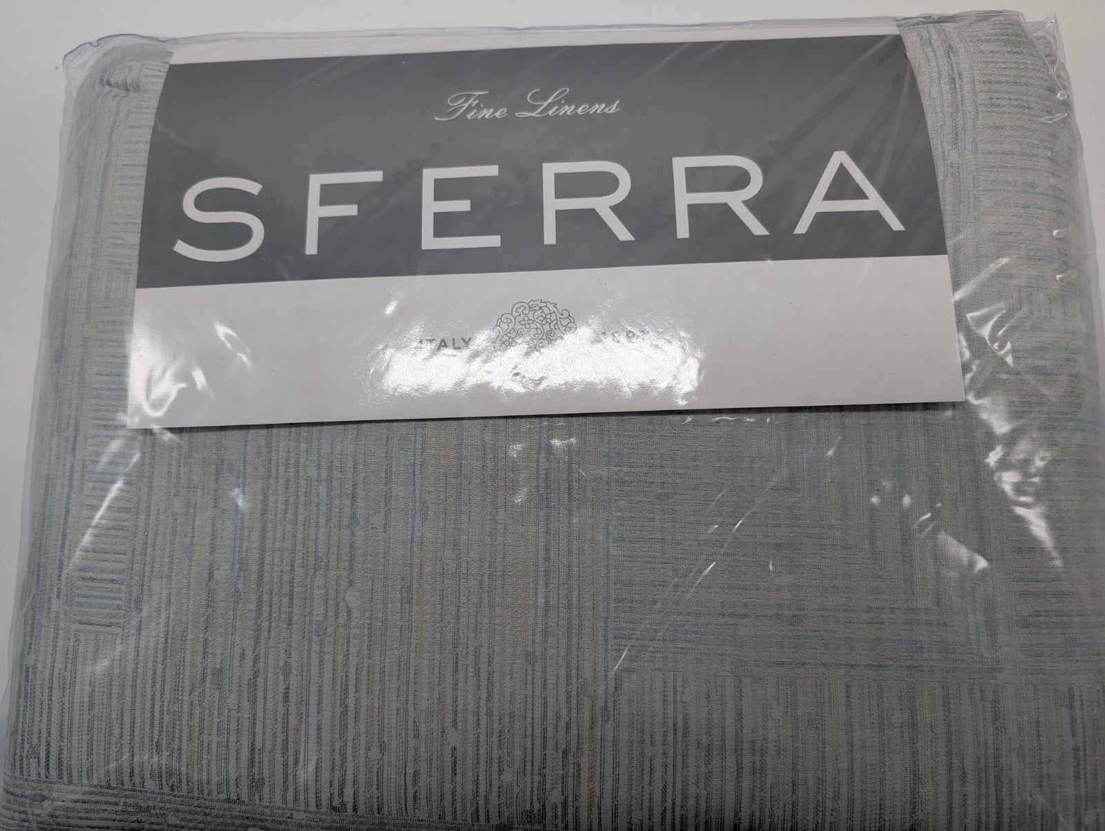 Sferra Modelli Aquamarine King Duvet Set 3PC Cotton Jacquard Reverses Italy NEW13