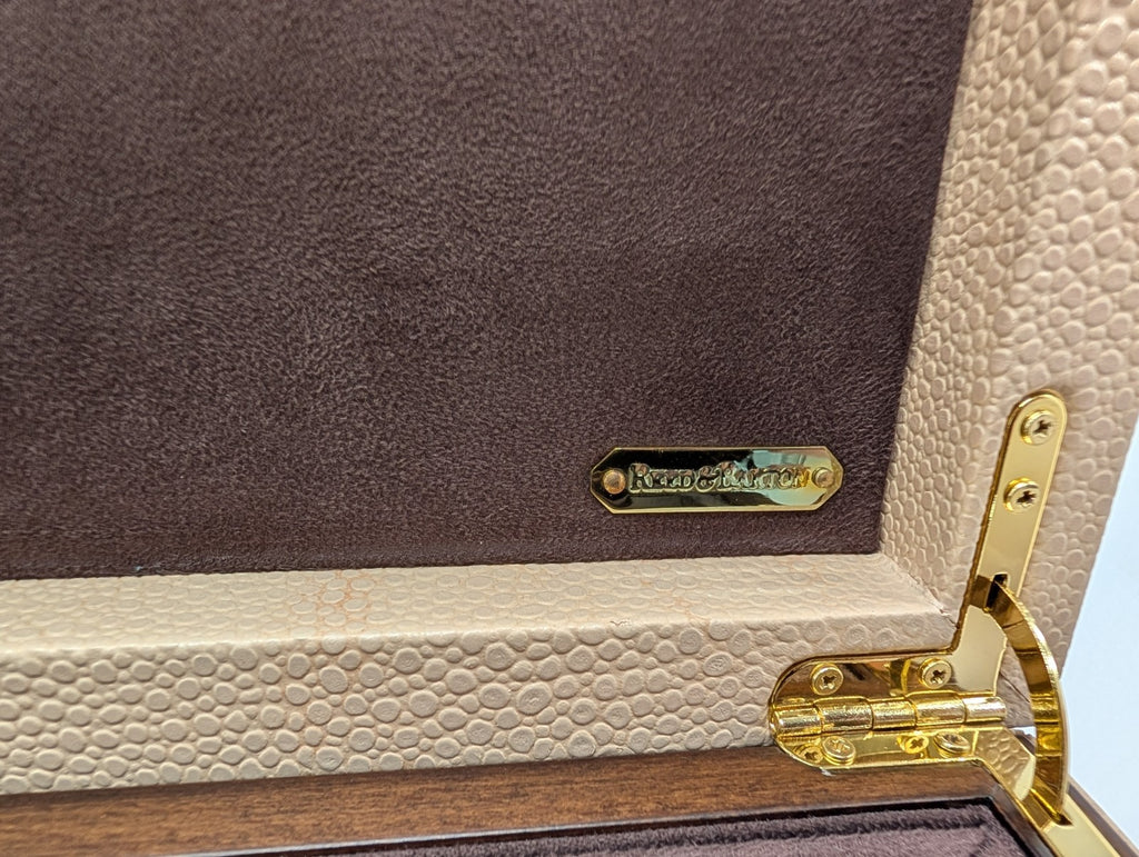 Reed & Barton Melrose Beige Jewelry Box Shagreen Leather Section Suede Tray NEW12