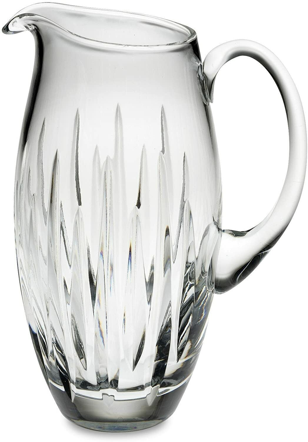Reed & Barton Crystal Soho Pitcher 9.5" Clear Tapered Vertical Cut 1.5Qt. NEW0