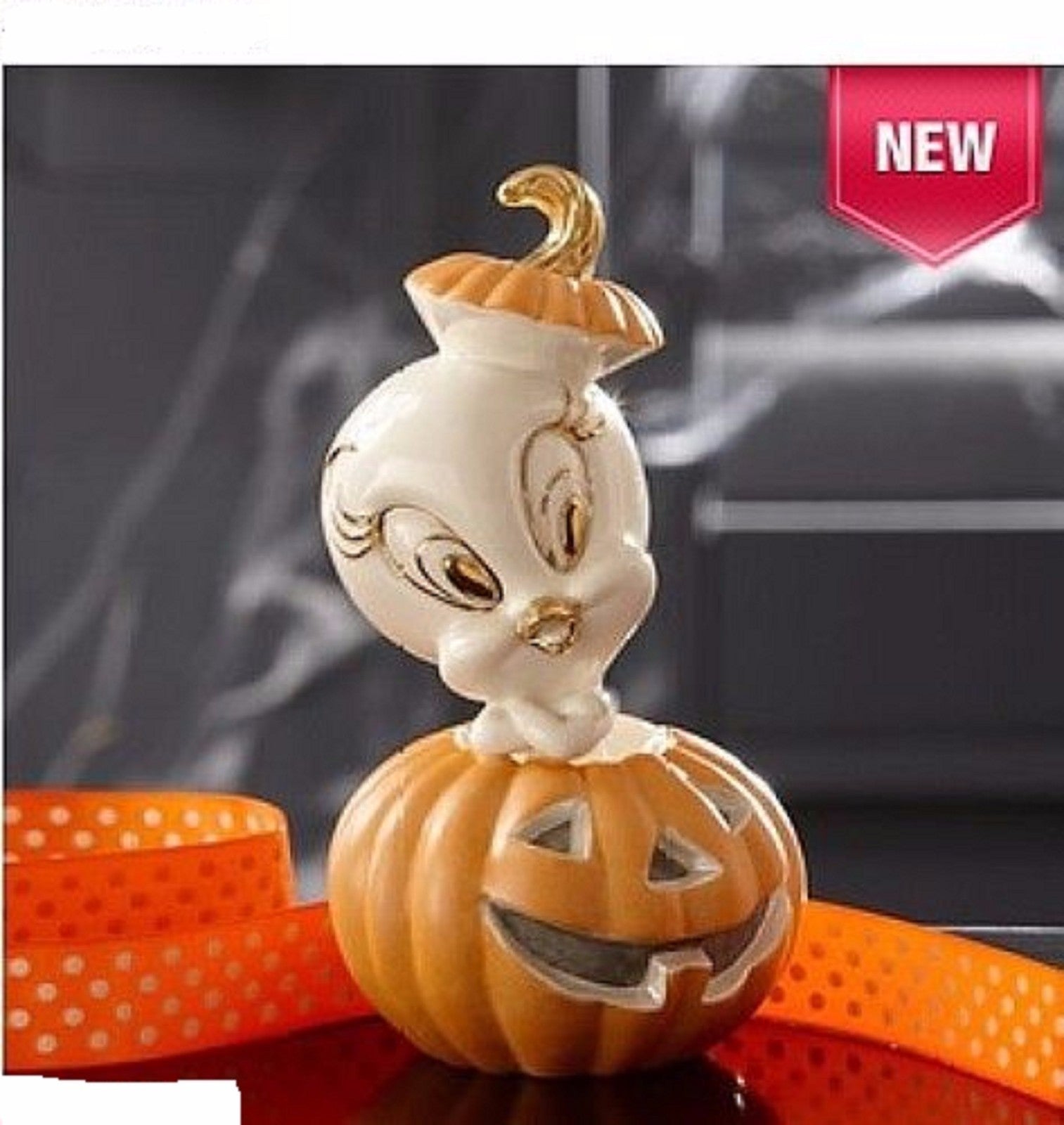 Lenox Halloween Tweety Bird Pumpkin Figurine Jack O Lantern Looney Tunes COA NEW1
