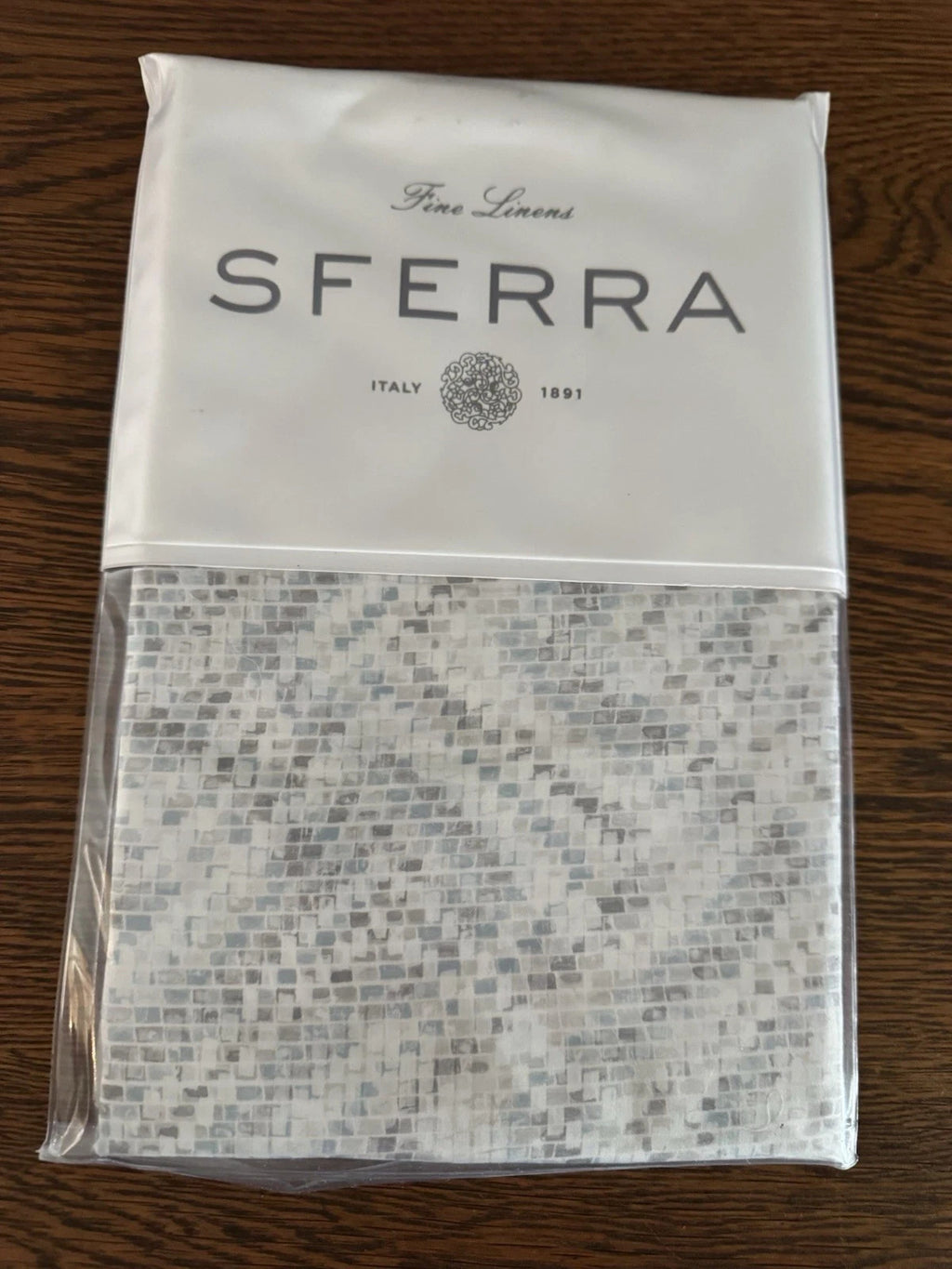 Sferra Mosaico Tin Euro Contitnental Sham Mosaic Print Cotton Sateen Italy NEW6
