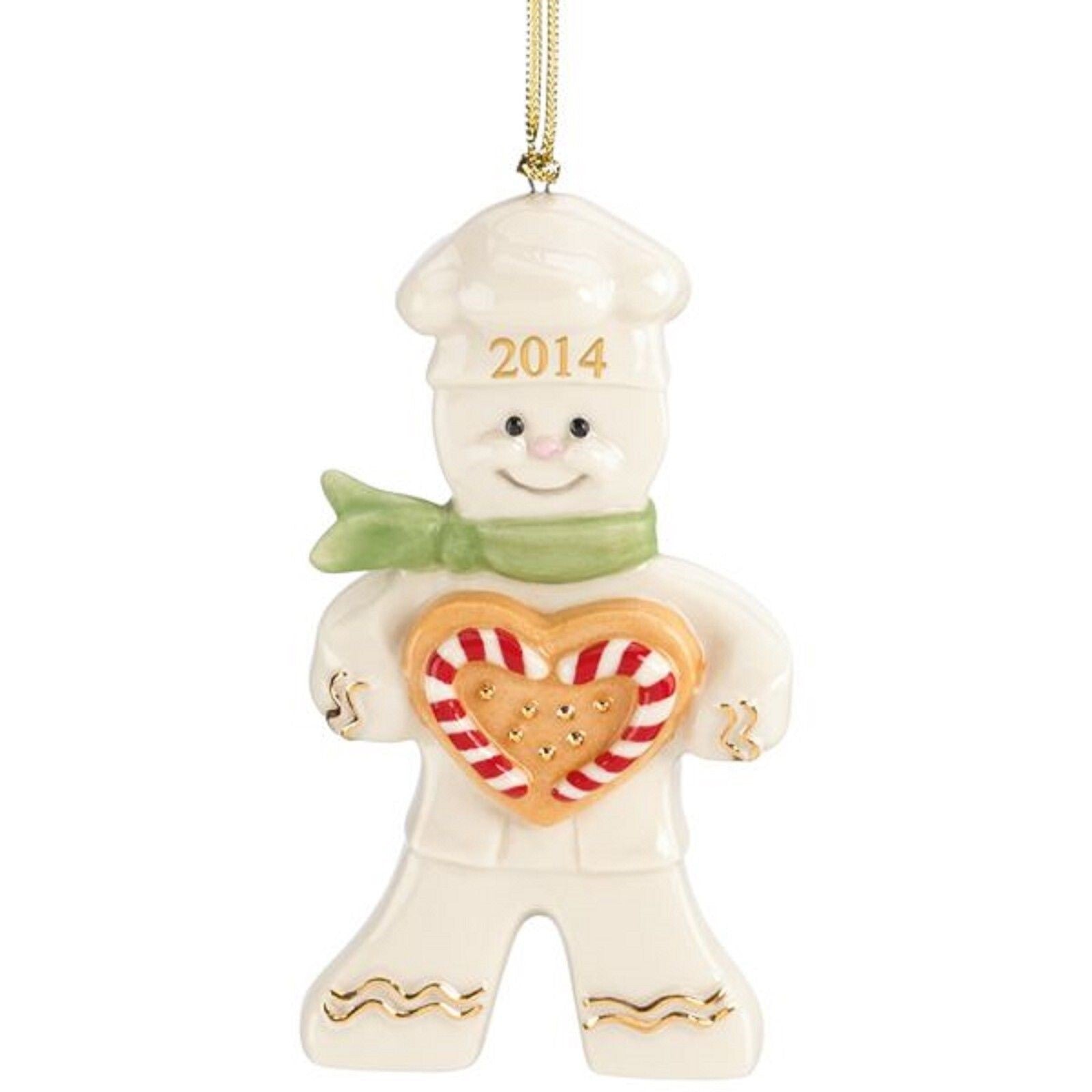 Lenox 2014 Gingerbread Man Ornament Annual Peppermint Love Baker Christmas NEW0