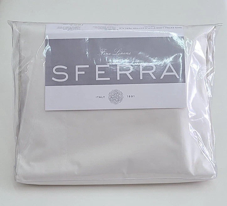 Sferra Celeste Ivory King Sheet Set 4PC 100% Cotton Percale 406TC Soft Italy NEW1