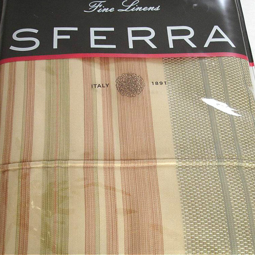 Sferra Blake King Shams 2 Egyptian Cotton/Linen Jacquard Stripes 600TC Italy NEW7