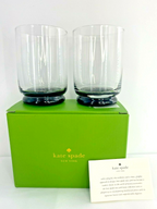 Kate Spade Charles Lane Crystal Whiskey Glasses Pair Mint Green Patricks Day NEW3